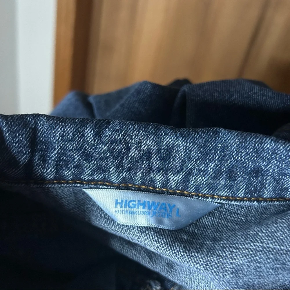 Distressed Highway Jeans Blue Jean Jacket 100% cotton - Picture 5 of 7